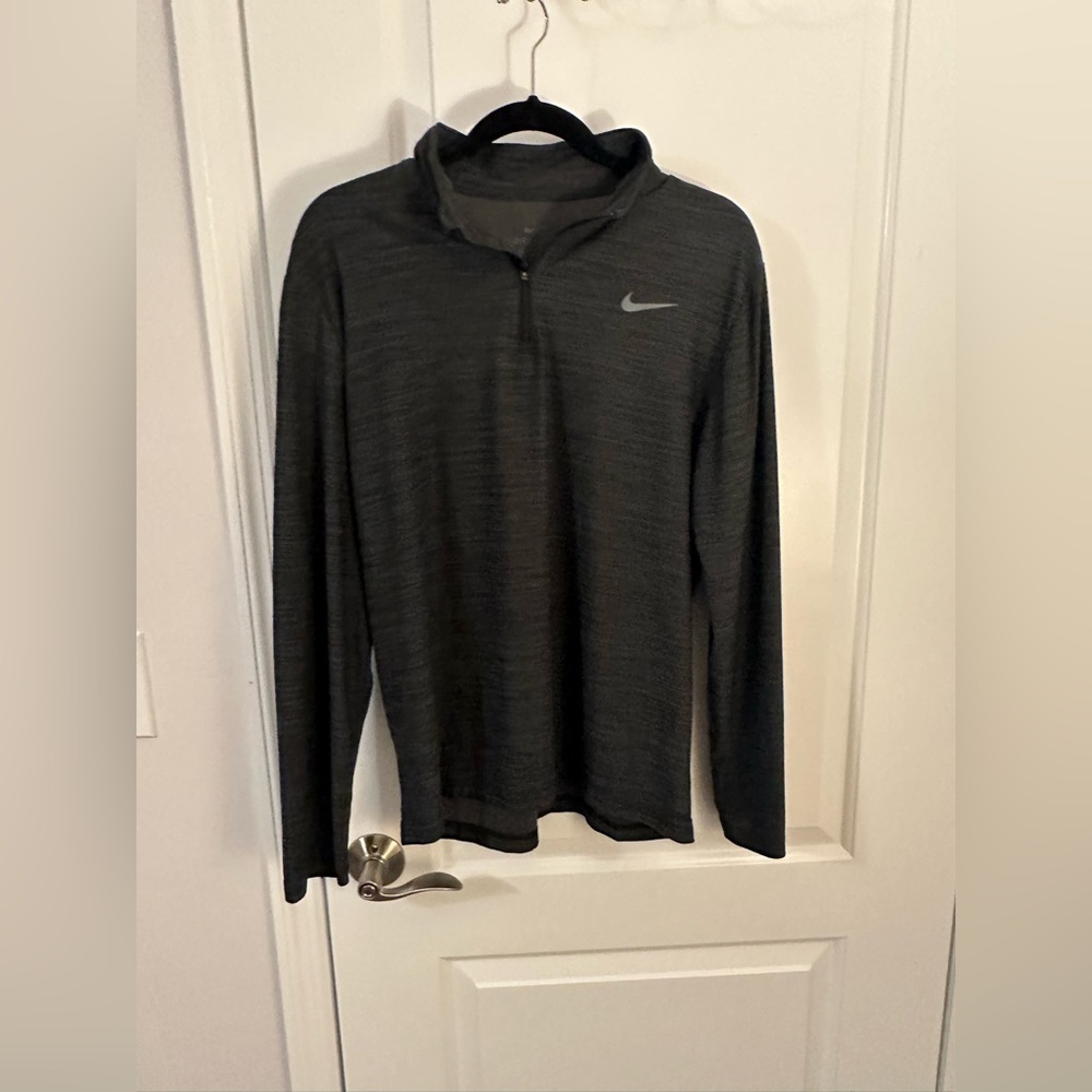 Men’s Nike Black Heathered Quarter-Zip Performance Pullover